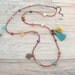 Gypsy Summer in Red - Long Beaded Necklace with Tassel and Various Gemstones
