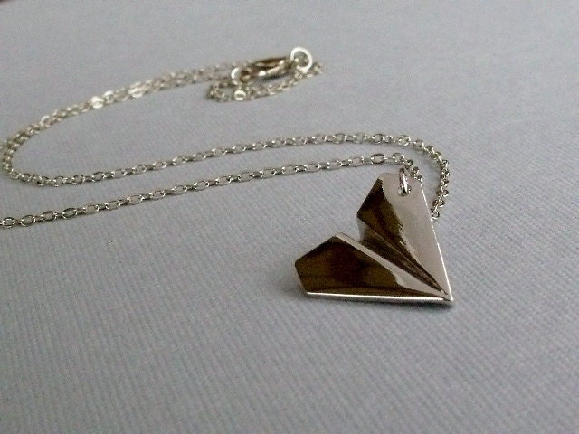 Harry Styles One Direction Paper Airplane Necklace, Teachers Gift