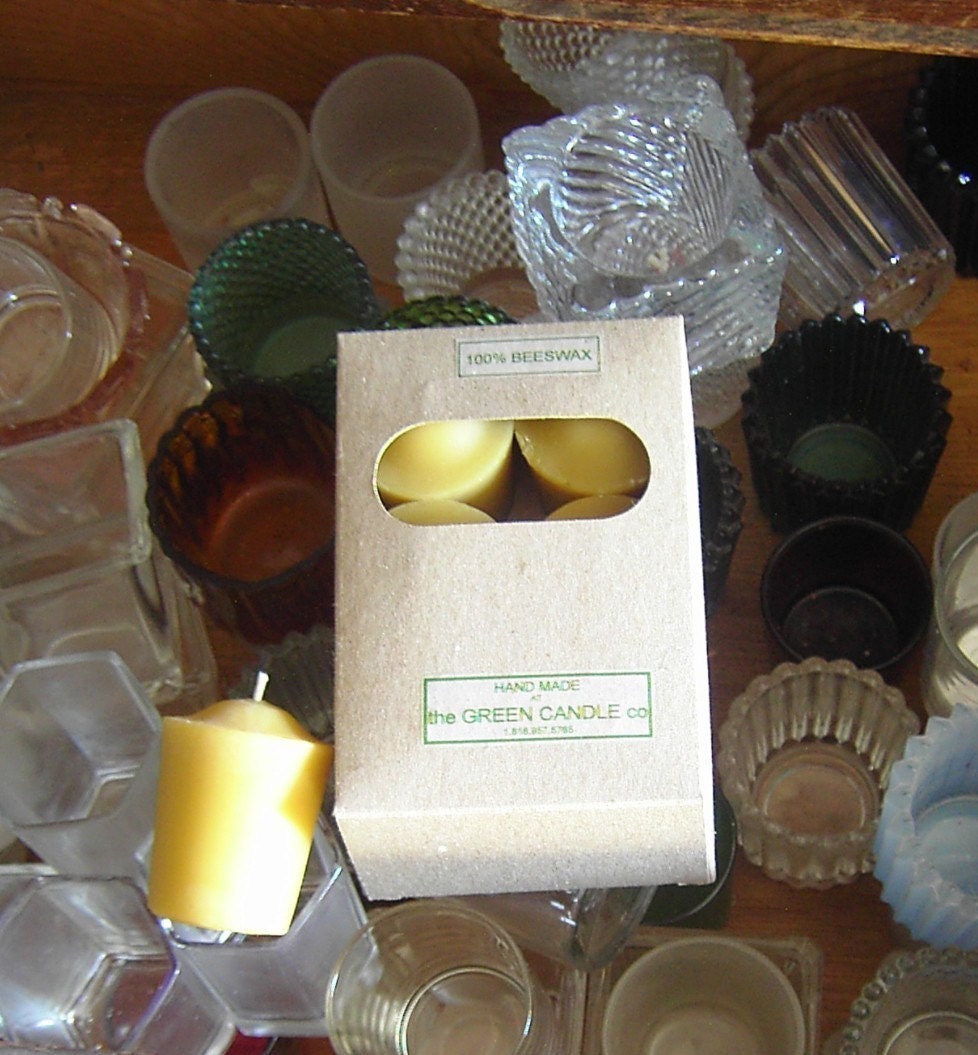 Beeswax 15 hr. Votive Candles - Box of Six