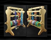 Standing Necklace Earring Bracelet Combo Holder Storage Organizer Oak