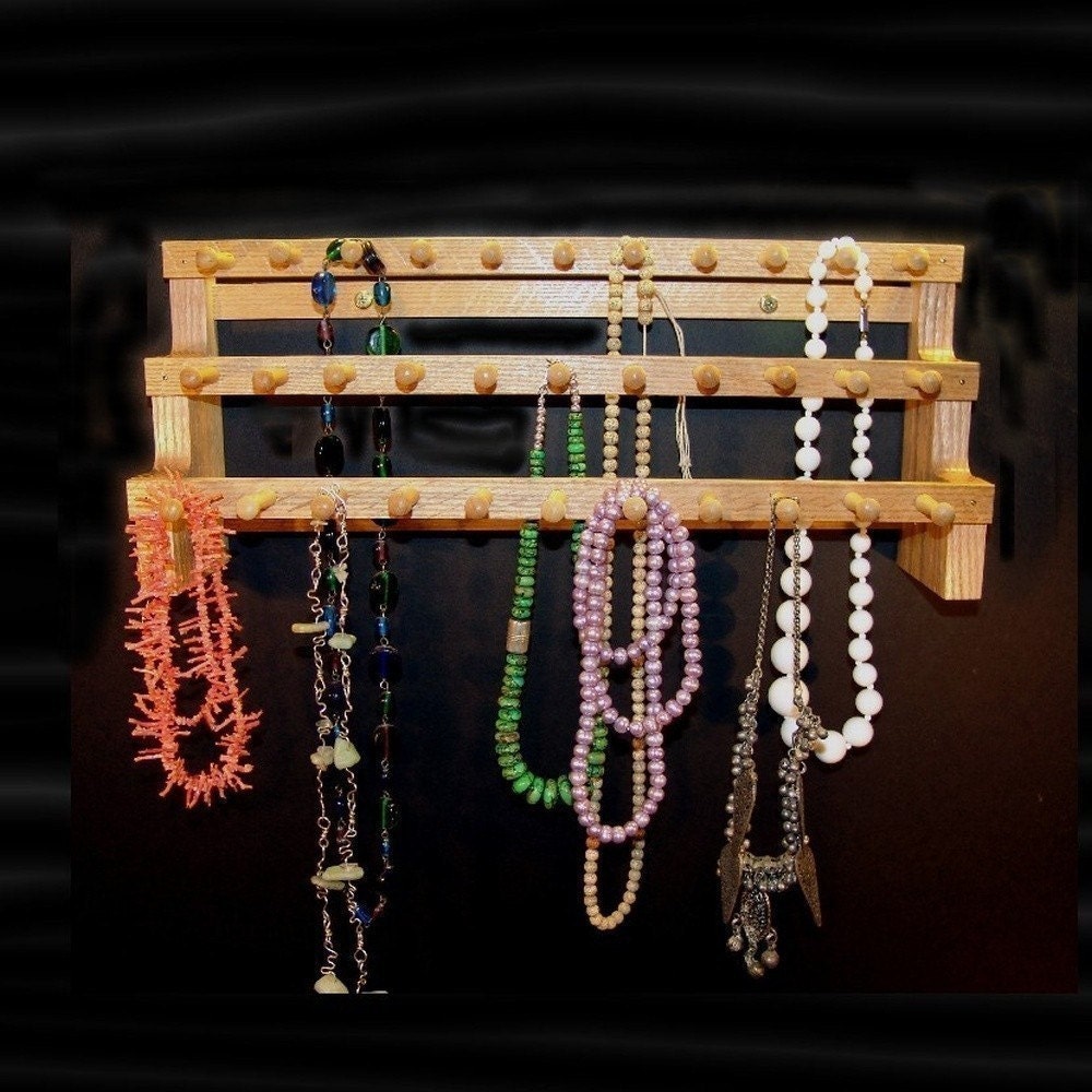 Necklace Holder Storage Hanging   18 inches with 2 inch pegs