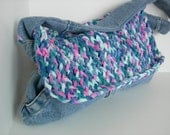 SALE- Jean Purse with Monet Ribbon Knit Flap