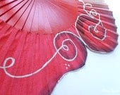 Hand-painted fan. Red Passion. A