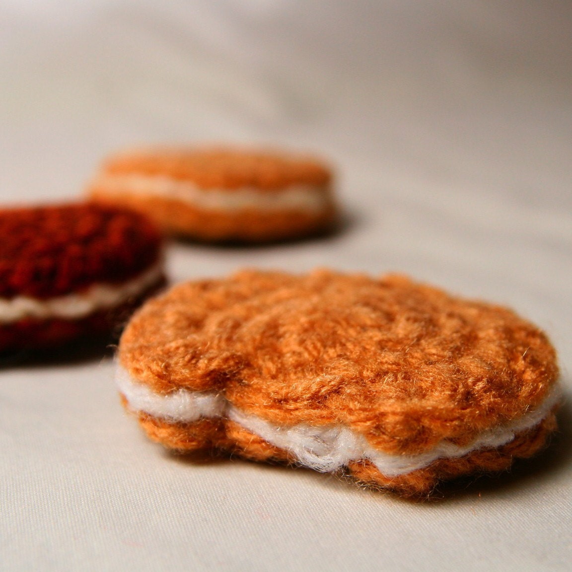 Sandwich Cookie Crochet Magnet Set