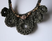 Golden Coin Crochet Choker