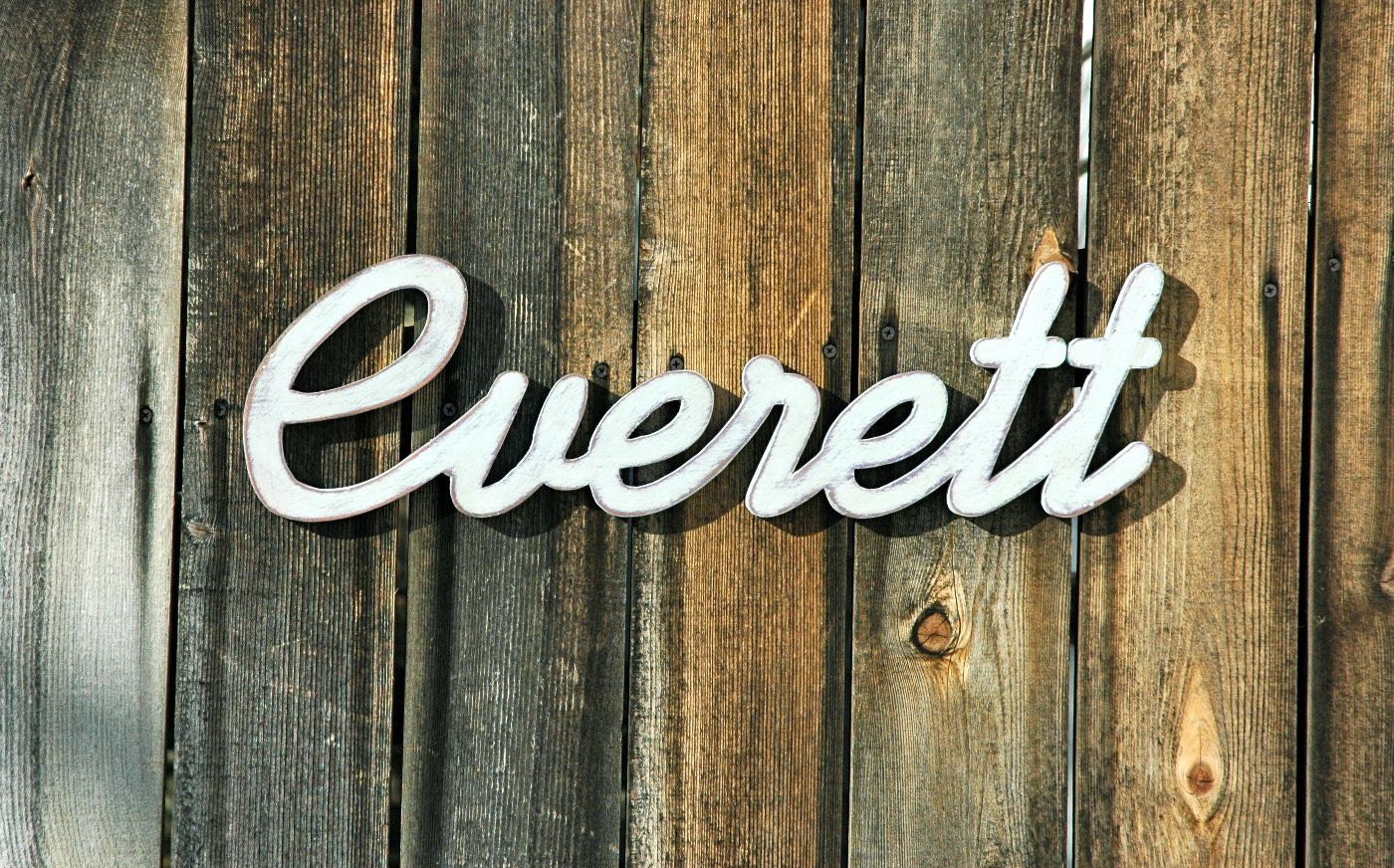 Custom Name Sign - Handmade Wood first last name Baby Shower Nursery Child Kids Room Personalized Decor Gift Photo Prop Shabby Chic Rustic