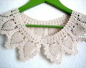 Fashionable Ecru Crocheted Handmade Woman Collar, pineapple designed,new, lace, necklace