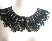 Black crochet collar/necklace with pineapple design necklace, steampunk