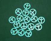 Magnesite Turquoise Peace Symbol Beads - 17 Supplies Bead