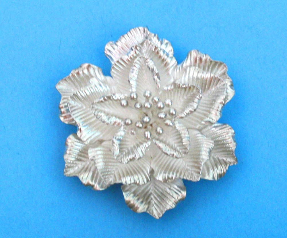 Sterling Silver Flower Pendant - Hilltribe -  Supplies Pendant - jewelry Pendant