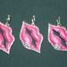 Rhinestone Enameled Hot Pink Lip Pendant