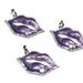 Purple Enameled Rhinestone Lip Pendant
