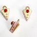 Enamel Cake Charms - White Red Pink Cake Charm - Strawberry