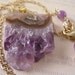 Amethyst Slice Necklace in Gold