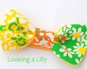 Fabric Hair Bow Made with Lilly Pulitzer fabric Preppy Hair Bow Girls Hair Bow