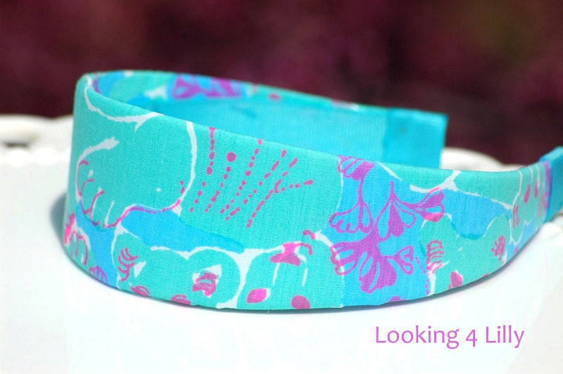 Lilly Pulitzer:  fabric 2 inch Headband Suzie Zuzek Pattern Lilly Pulitzer Vintage Print