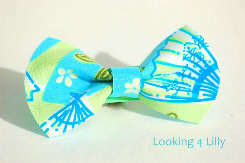 Fabric Hair Bow Made with Lilly Pulitzer fabric Preppy Hair Bow Girls Hair Bow