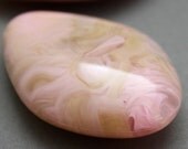 2 Vintage Pink Marbled Givre Lucite Flat Stones 40mm