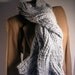 Hand Knit Pale Blue Chunky Wool Cable Scarf