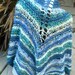 Rhapsody in Blue Oversized Hand Knit Shawl Wrap