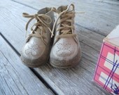 1950's Wee Walkers Leather Baby Shoes with Original Box size 2