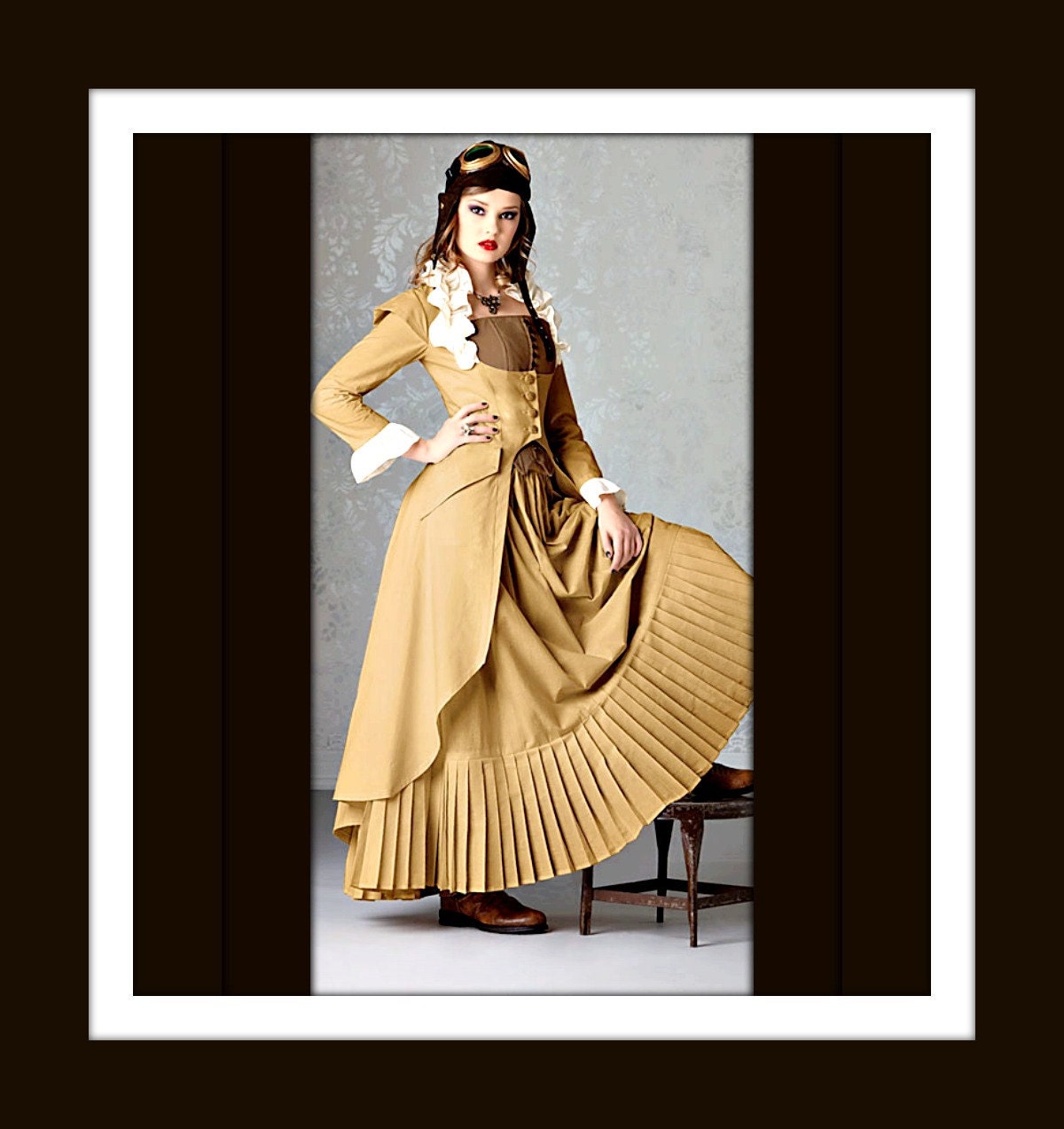Custom 1800's Victorian Steampunk Ensemble - Jacket Bustier/Corset and Skirt - listing is for all sizes
