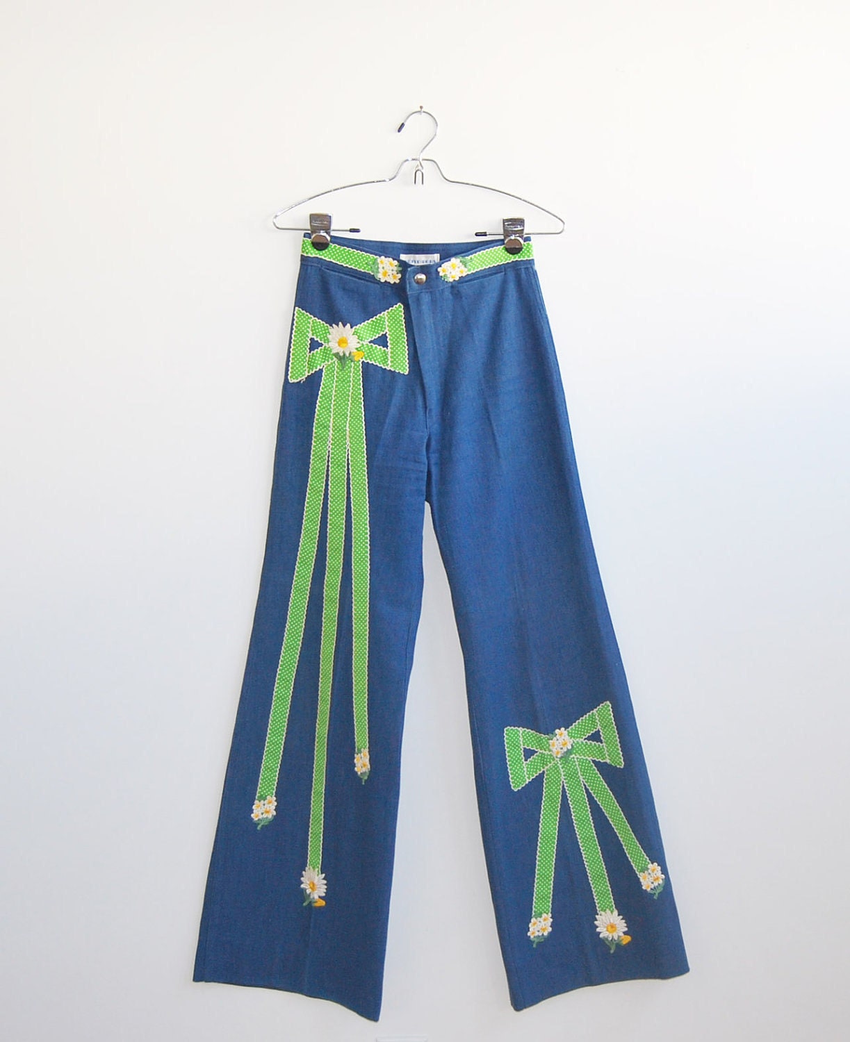 60's Bell Bottoms High Waisted XS Patchwork Bell Bottoms by Petit Fors
