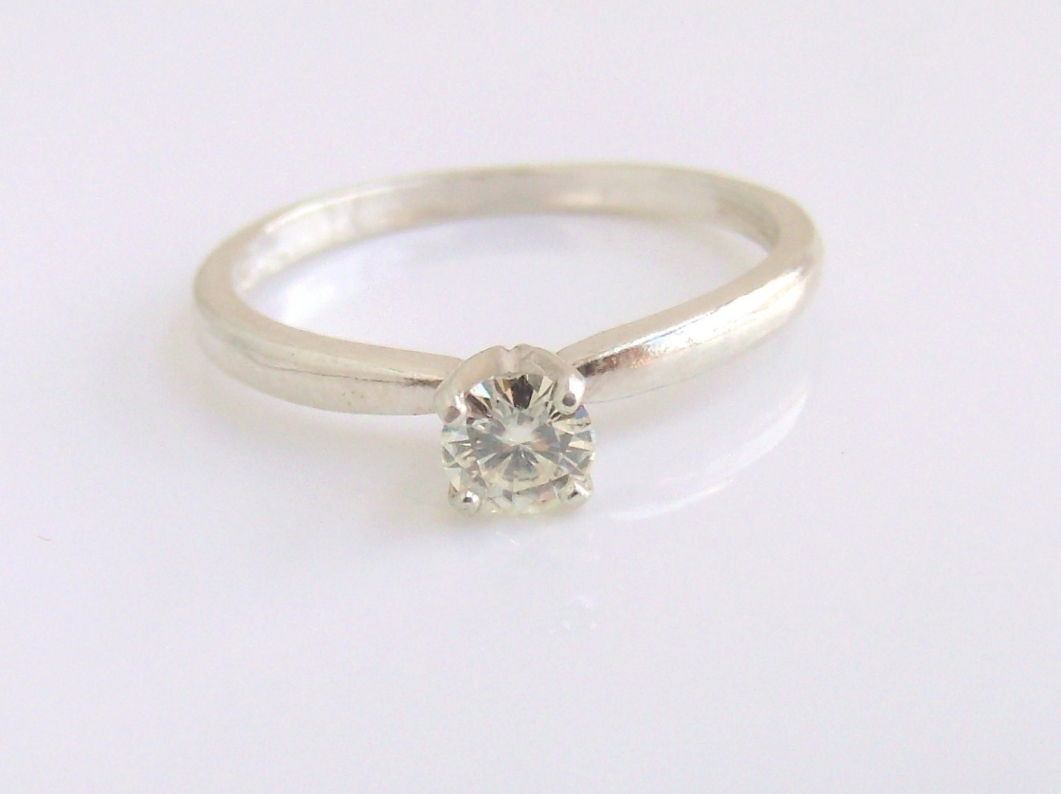 Moissanite Solitaire Ring Sterling Silver Made To Order