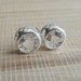 White Topaz Stud Earrings Sterling Silver April Birthstone 6mm