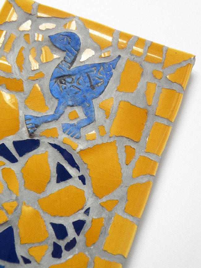 Mosaic Relief Art - Blue Bird