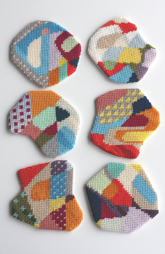 RESERVED / needlepoint Impromptu coaster 3