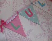SWEET SHOP Banner Bunting Handmade in Pink, Mint and Turquoise Photo prop Custom made to order can be Personalized Il_170x135