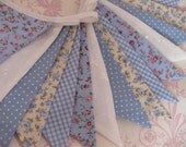 BLUE CHINA Banner Bunting Fabric Flags 11 Feet Long Nursery Baby Shower Wedding Party or Celebration Photo prop Custom Made to order Il_170x135
