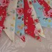 RED WHITE and BLUE Roses Banner Bunting Fabric Birthday Party or Celebration or Photo prop can be personalised Made to order