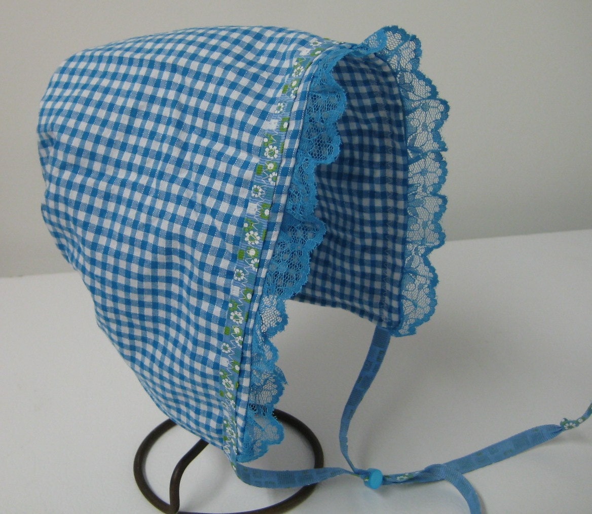 Laney's Emergency Hat - Blue and White Gingham
