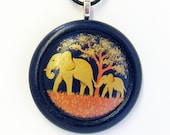 Wooden Pendant Necklace - Hand Painted - Gentle Giants