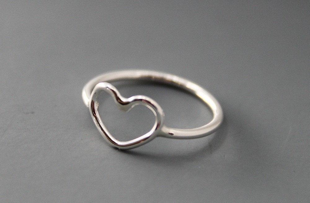 Sterling Heart Ring - Custom made for you
