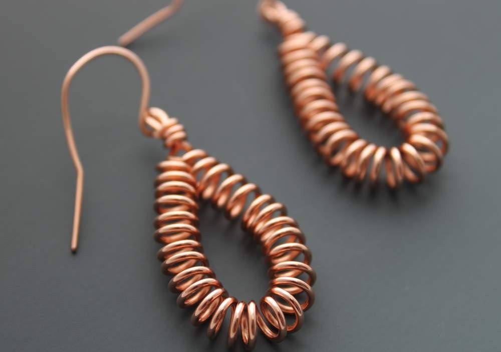 Copper Earrings, Springs, Hoops, Loops, Drop earrings, Spring To Life, Handmade