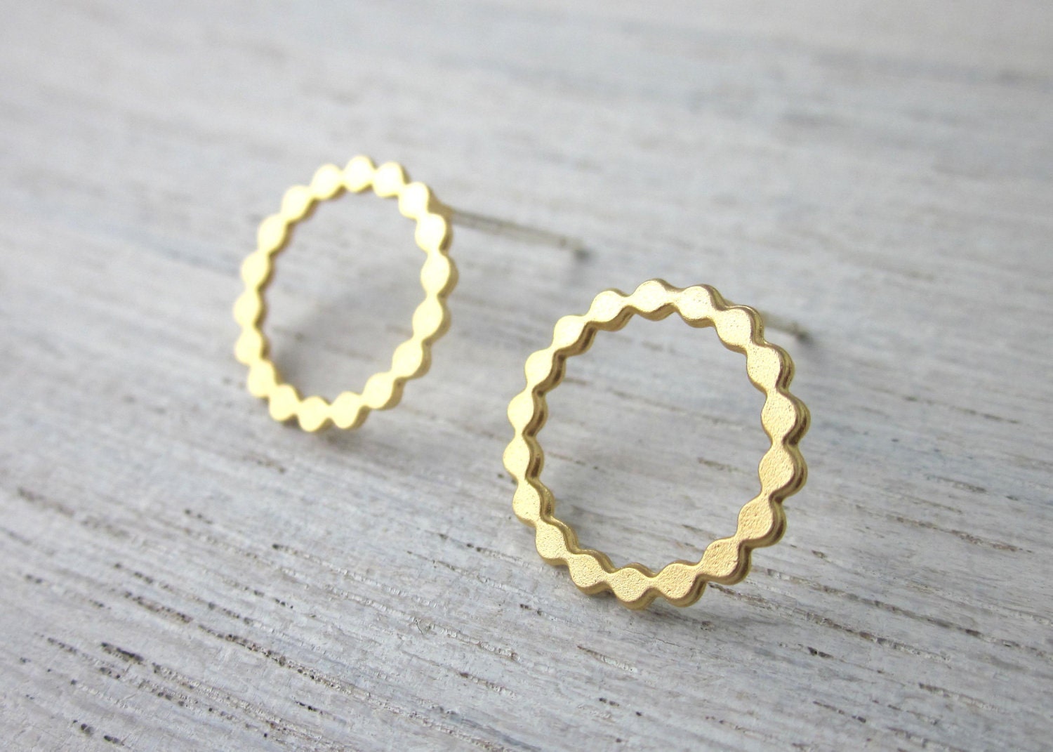 Lara Post Earrings - Small, gold silver plated minimalist round studs