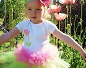 Custom Punky Flower Tutu - Boutique SEWN skirt - 2 Tiered in Your choice of colors - great gift