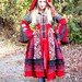 Lussinatten- Upcycled Norwegian Sweater Coat with a Medieval Liripipe Hood and Bell Sleeves by SnugglePants- RESERVED