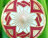 Lapel Pin  Japanese Temari  Dogwood Design