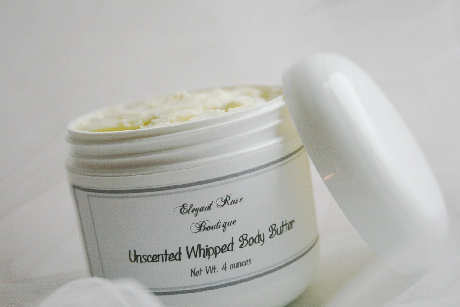 Unscented Whipped Body Butter - 4 oz  VEGAN - Great for Sensitive Skin