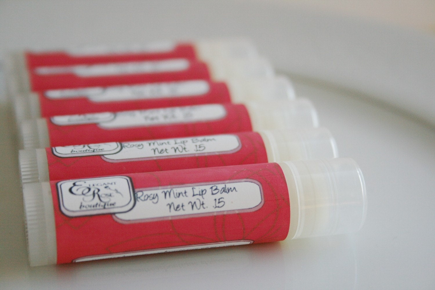 Rose Mint Lip  Balm - All Natural Lip Balm - Essential Oil Lip Balm