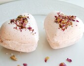 Rose Scented Heart Bath Bombs - Large - Set of 2 - Ready to Ship