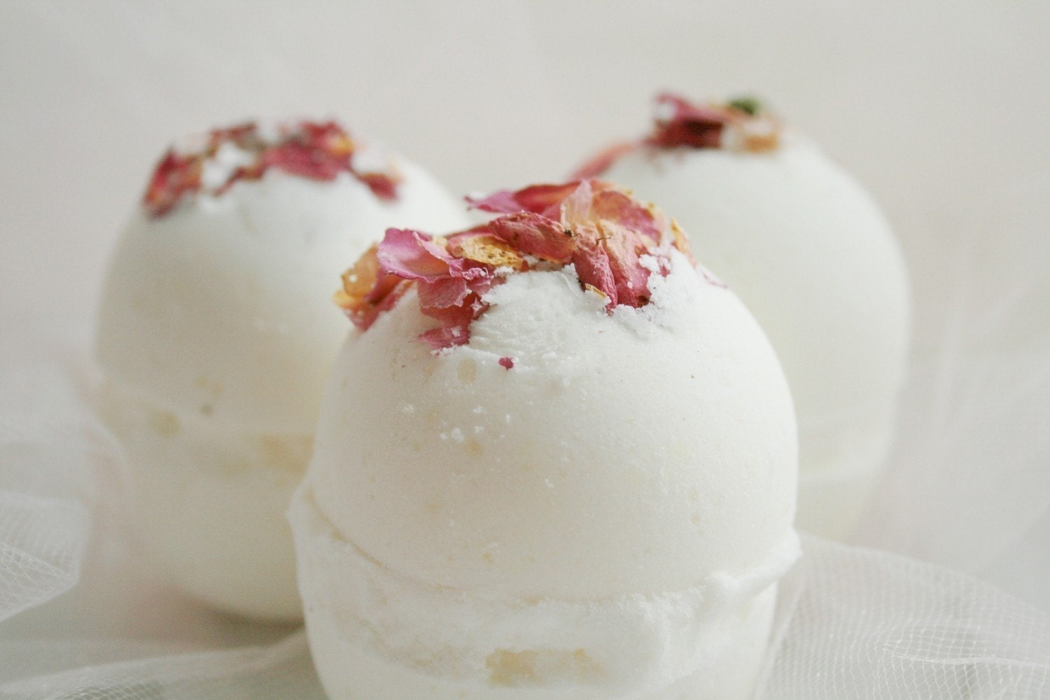 Rose Peppermint Bath Bombs - Essential Oil Bath Bombs - Aromatherapy Bath Bombs - Set of 3