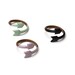 ARROW RING - Matte black and dipped enamel -  Seafoam
