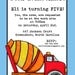 Dump Truck Birthday Party Invitation -- 5x7 Digital File