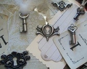 12 Sets of 8 - 96 pc. Count Steampunk Vintage Style Keys & Door Locks-Weddings-Receptions-Jewelry Making-Crafting-New Items
