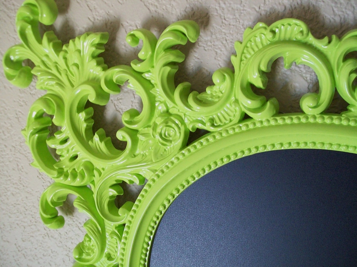 FRAMED CHALKBOARD-Any Color-Lime Green-Chalkboard-Lg Baroque Ornate Vintage Frame Magnetic Chalkboard-Vintage Wall Mirror-Kitchen Chalkboard